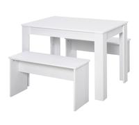 Kitchen Dining Table and 2 Benches Set