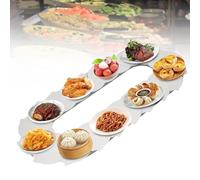 Kitchen Dining Table Rotating Tray Plate,360° Manual Swivel Adjustable Dining Table Non-Skid Turntable for Food Sharing, for Rectangular Long & Oblong Tables(1.6M/5.25ft)