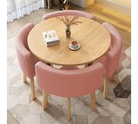 Kitchen Dining Table Set for 4 Round Breakfast Bar Table with Chairs Modern Small Conference Room Furniture Simple Office Table and Chair Set