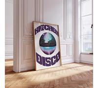 Kitchen Disco Print Poster Art A4 A3 A2 A1 Maxi Home Decor Fashion Classic Unframed Simple Word Art Discoball - 9084 (A4-210 x 297 mm)