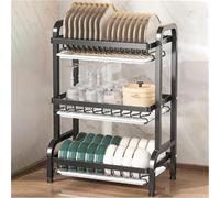 Kitchen Dish Drying Rack, Rust-Resistant Metal Dish Drainer, Over-the-Sink or Counter Storage, Large Capacity for Easy Drying and Organization