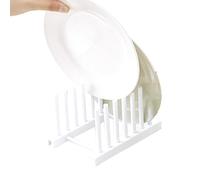 Kitchen Dish Pastry Box - 17x12x10cm , ABS Moisture Resistant Organizer, Vertical Drying Rack with 7 Adjustable Slots | Space Saving Plate Square Pair
