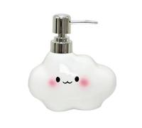 Kitchen Dish Soap Dispenser 12OZ White Cloud Shape Ceramic with Plastic Pump Refillable Lotion for Restroom Accessories