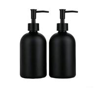Kitchen Dish Soap Dispenser 17oz Matte Black Glass | black glass, blocks harmful light, preserves soap efficacy, rustproof pump, elegant modern style