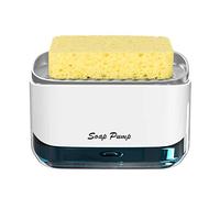 Kitchen Dish Soap Dispenser with Sponge Holder, 2022 Newest 2-in-1 Countertop Soap Pump Dispenser, for Kitchen Sink Dishwashing Soap Dispenser - 12.5 Ounces