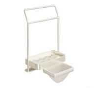 Kitchen Dish Sponge Holder Made of Stainless Steel with Drain Rack Multi Layer Storage for Sponges Dishcloths Cleaning Tools (White)