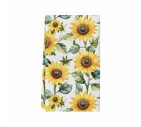 Kitchen Dish Towels 1 Pack,Watercolor Yellow Sunflowers Soft Microfiber Dish Cloths Reusable Hand Towels,Rustic Retro Blossom Flower Absorbent Tea Towel