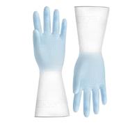 Kitchen Dishwashing Gloves - Reusable Cleaning Gloves for Household Use | Silicone with Non Slip Texture, Heat Resistant and Flexible Design for Washing Dishes, Cooking Bathroom Cleaning 3.19x3.54 in