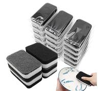 Kitchen Dishwashing Sponge Individually Wrapped Sponges, Bulk Non Scratch Scouring Pad Odor-Free for Washing Dishes Wipes for Household Cleaning Dishes Travel Apartments (Black- 24 Pack)
