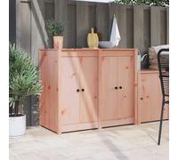 Kitchen Door Brown Solid Douglas Fir Wood 50x9x82cm Black Knobs 2pc FlushSurface