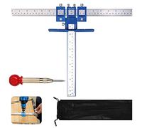 Kitchen Door Handle Jig - Adjustable Door Hardware Jig Spot Punches and Drills with Metal Drill Locators, Door Handle Jig Punch Locator for Install of Handle, Drawer Knob Pull Drilling Templates Tool