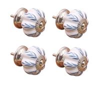 Kitchen Door Handles 4Pcs Ceramic Single Hole Knobs Retro Drawer Cabinet Wardrobe Shoe Cabinet Door Pulls No. 5 Willow