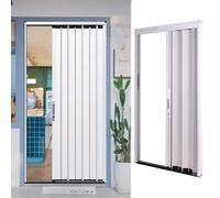 Kitchen Doorway Interior Accordion Door with Lock, Customizable Aluminum Sliding Folding Doors, Divider Privacy Temporary Gate for Pantry Cubicle Bedroom(58x96in(147.3x243.8cm))