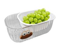 Kitchen Double Layer Draining Basket - Versatile Fruit and Vegetable Wash Bowl | Efficiently Drains Pasta, Potatoes, Beans, and Broccoli | Ideal for Home Use with Transparent Design for Easy Viewing!