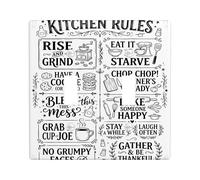 Kitchen Double Light Switch Cover Plate, Vintage Rustic Rules Biscuit N/a Black Plastic Standard Size Wall Switch Plates Accents for Bedroom Bathroom Kitchen Entrance Decor