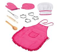 Kitchen Dress For Little Boys, Chef Set for Kids Kitchen Role Play Cook Costume with Apron Chef Hat Utensils Cooking Mitt