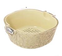 Kitchen Drying Rack Double Layer Plastic Dish Drainer Basket Strainer Tray Utensil Drainer for Sink Cream 24cm(C)