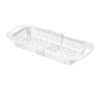 Kitchen Drying Rack Strainer | Kitchen Drainer | Retractable Strainer Wash Vegetables & Fruits Drain Cooked Pasta & Dried Vegetables 2 Tier Dish Drying Rack (White, One Size)