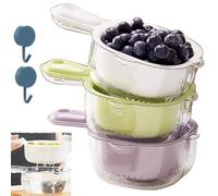 Kitchen Dual-Layer Draining Basket with Handle, 2 in 1 Multifunctional Fruit and Vegetable Washing Bowl, Fruit Drainer Container with Strainer (White)