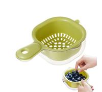Kitchen DualLayer Draining Basket, Vegetable Drain Basket with Handle, Efficient Drainage Fruit Baskets, Multipurpose Fruit Washing Bowl, for Vegetables, Fruits, Mini Berry, Tomato, Grape