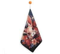 Kitchen Easter Bunny Hand Towels with Hanging Loops, Highly Absorbent & Quick Drying Towels for Kitchen Bathroom, Microfiber Cleaning Cloth, Dish Towel, Tea Towel Decorative, Dish Rag(12x12)