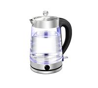 -Kitchen Electric Glass Kettle with Stainless Steel Filter, Inner Lid and Bottom, 1000 W 2 L, Auto Shutoff and Boildry Protection, for Coffee, Tea, Beverages Hot Water/Water Warmer/a