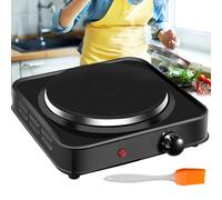 Kitchen Electric Hotplate 1000W Table Top Cooker Stove Single Hot Plate Hinsinc Black One Size