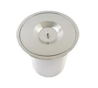 Kitchen Embedded Trash Can,Built In Hanging 8L Storage Bucket Easy To Clean, Space Saving Home-Use Garbage Can With Top Lid For Desk/Home/Bathroom/Office,Stainless Steel -Stainless steel drums