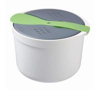 Kitchen Equipment Microwave Rice Cooker 8 Cup Easy Use Easy Clean Microwaveable Brown White Rice Pasta Vegetable Cookware Plastic Cooker Full Set (Green, One Size)