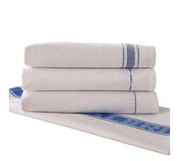 Kitchen Essential & Commercial Catering Professional Quality Blue Stripe Border Design Waiter/Waitress Cloth, 100% Cotton, Hard-Wearing, 45 x 70cm, 18 x 28”