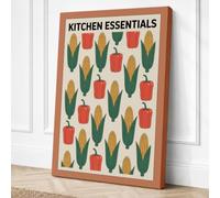 Kitchen Essentials Retro Canvas Wall Art Print 30x20 Inch