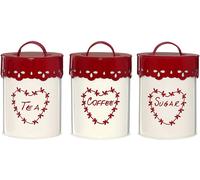Kitchen Essentials Tea, Coffee,Sugar ,Cutlery Set, Clock Spoon Accessories - RED