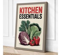 Kitchen Essentials Vintage Canvas Wall Art Print 24x16 Inch