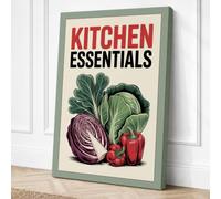 Kitchen Essentials Vintage Canvas Wall Art Print 24x16 Inch