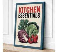 Kitchen Essentials Vintage Canvas Wall Art Print 30x20 Inch (76 x 51 cm)