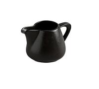 Kitchen European Style Ceramic Milk Pitcher with Handle 200ml Catering Hotel Gravy Boat Creamer Jug(Black)