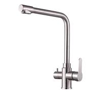 Kitchen Faucet 3 Way 360 ° Rotation Straight Drinking Faucet Stainless Steel Brushed Hot and Cold Water Single Hole Kitchen Sink faucets
