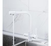 Kitchen Faucet 3 Way Faucet with Swivel Brass Tap White Filtered Water Spout Easy Use Perfect for Home and Kitchen Upgrade