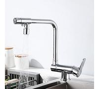 Kitchen Faucet 3 Way Fold Rotation Brass Sink Straight Drink Water Hot and Cold Multi-Function faucets-Black -A (Color : Chrome-A)