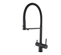 Kitchen Faucet 3 Way Spin Brass Kitchen Tap Hot & Cold Water Filter Grey Brushed Finish Stylish Drinking Water Faucet for Home & Office Easy Installation