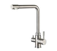 Kitchen Faucet 3 Way Stainless Steel 360 ° Swiveling Hot and Cold Water Drinking Water Faucets 3 and 1 Kitchen Faucet Brushed