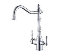 Kitchen Faucet 3 Way Water Filter Tap Hot and Cold Brass Rotatable Direct Drinking Double Outlet Kitchen Sink Pure Water Faucet