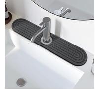Kitchen Faucet Absorbent Mat - Diatomite Stone Sink Tray, Quick Drying, Modern Design - Durable Faucet Drip Mat for Kitchen Sink and Bathroom Counter [17.7" x 3.9", Dark Grey]