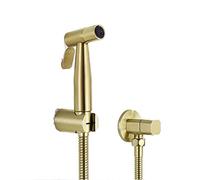 Kitchen Faucet Antique Brushed Gold Douche Spray Kit Hand Held Bidet Sprayer Stainless Steel Toilet Faucet Valve with Shower Head Complete Set