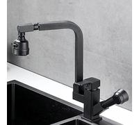Kitchen Faucet Black Pull Down Kitchen Faucet with Rotating Spray Multifunctional Cold Water Sink Tap - Stylish and Versatile for Kitchens (Color: C)