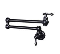 Kitchen Faucet Black Wall Mount Single Cold t Modern Dual Handle Retractable Sink with Swing Arm