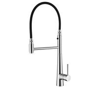 Kitchen Faucet Brass Magnetic Suction Basin 360° Swivel Spout High Arc Sink with Pull Down