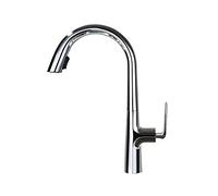Kitchen Faucet, Brass Single-Handle Pull-Out Mixer Tap for Hot and Cold Water, Single Hole Design, Ideal for Washing Vegetables and Pots, Double Outlet Mode