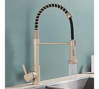 Kitchen Faucet,Brushed d Kitchen Faucet Pull Down 2 Way Spray Single Handle Hot Cold Water Mixer Tap 360 Degree Mixer Tap Beige Dots (Beige Dots A)