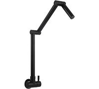Kitchen Faucet - Commercial Black Wall-Mounted Cold Water Tap with Extendable Dual-Joint Swivel Arms, Easy Installation, Messing Top-Filling for Sink, Design (Black)